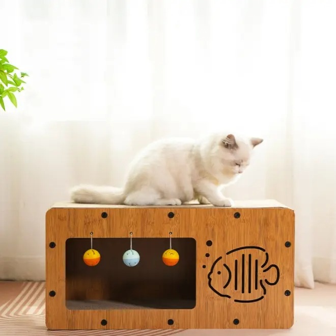 Rascador casa de madera para Gatos - Imagen 2