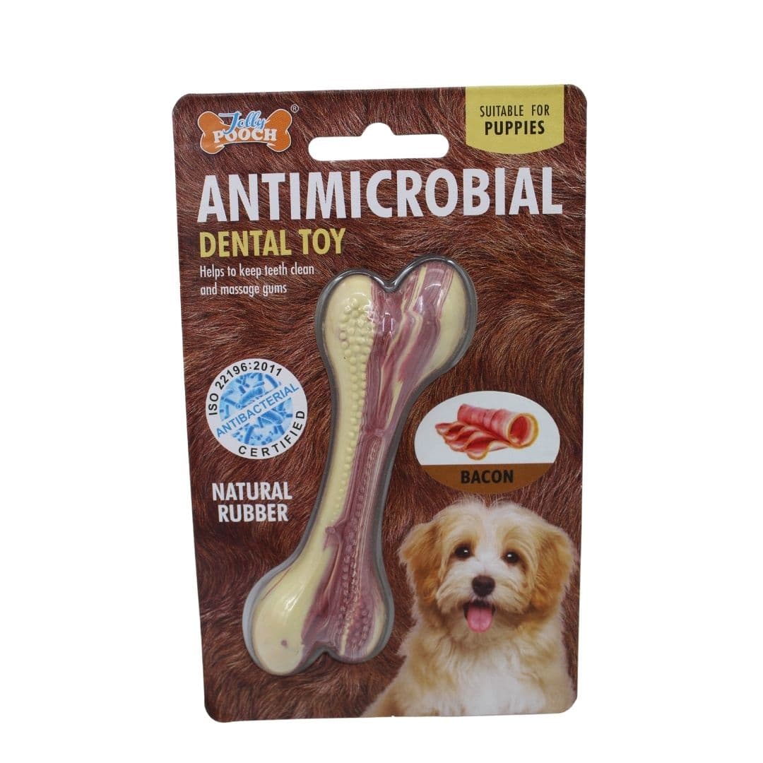 Juguete Antimicrobial Hueso Caucho Sabor Tocino