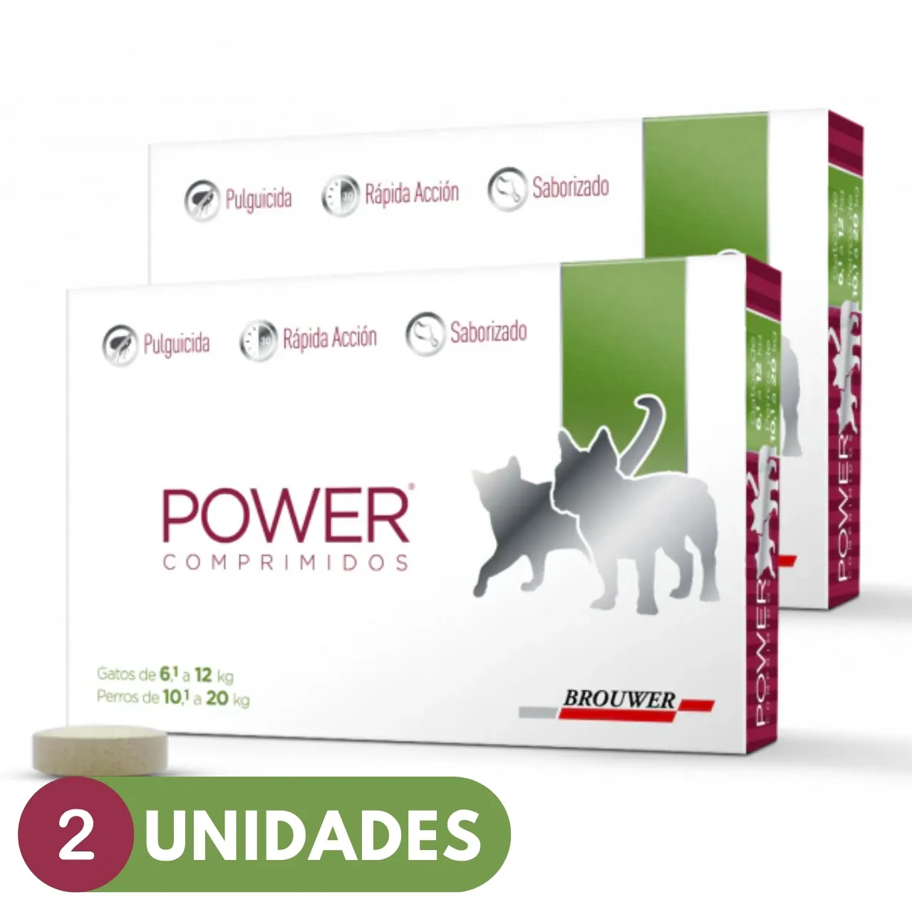 Power Comprimido Gatos 6.1 a 12 kg Perros 10 a 20 kg 2 Unidades