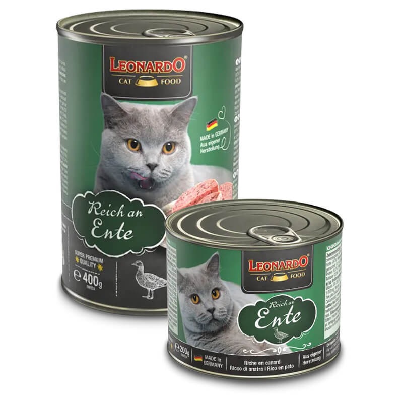 Leonardo Lata Pato Quality Selection – Alimento Húmedo para Gatos