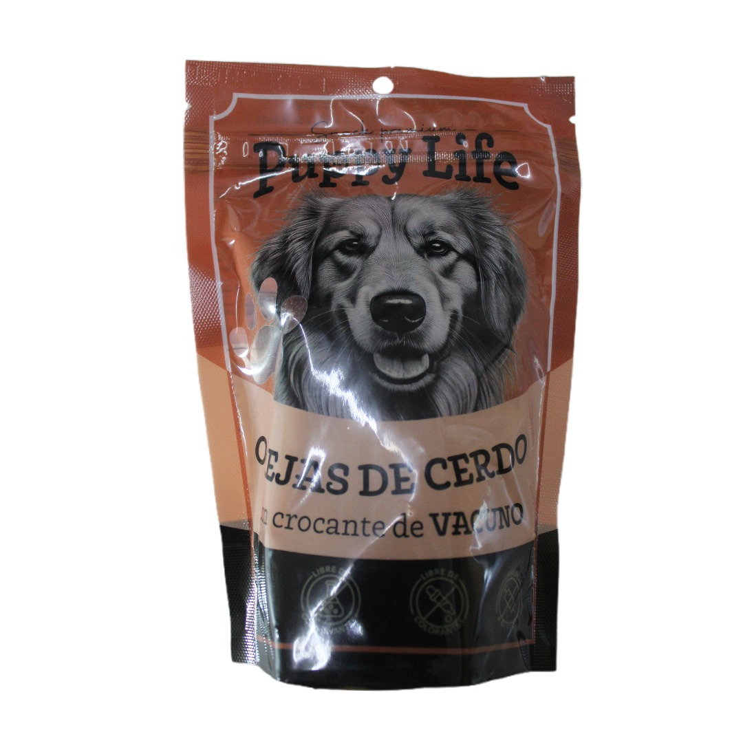 Snack Puppy Life Orejas de cerdo con crocante de vacuno 80 gr - Imagen 2