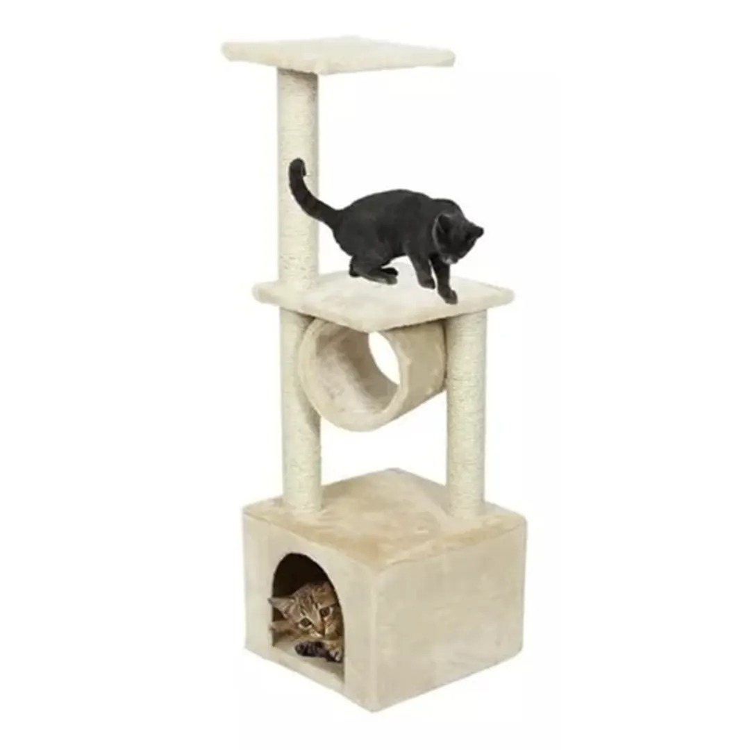 Rascador Torre 2 Pisos Con Casita Para Gatos - Imagen 2